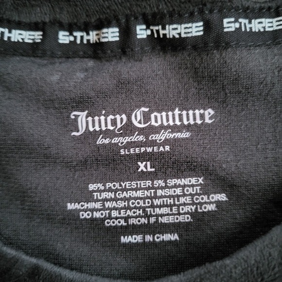 Juicy Couture Black Velour Lounge Top with logo – XL - Picture 4 of 7